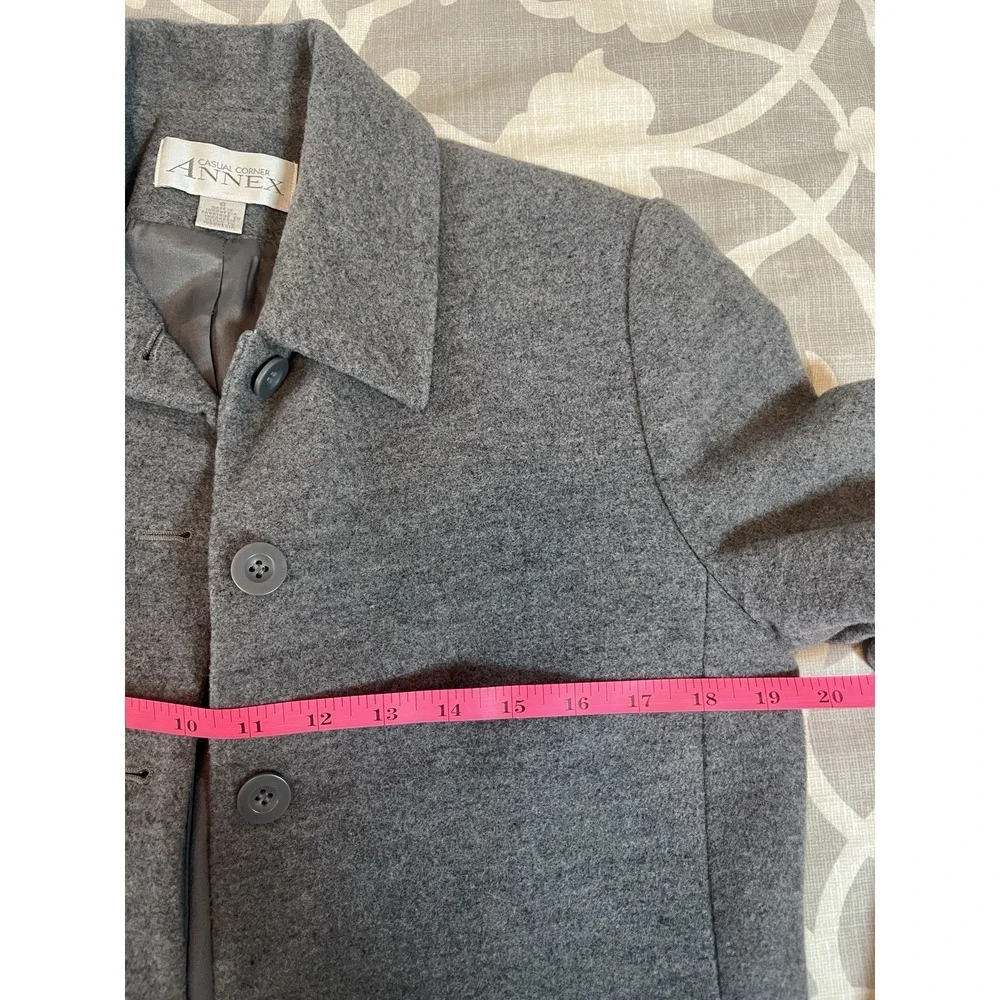 Casual Corner Sz 8 Grey Jacket Wool Cashmere Button Lined Blazer Coat Vintage - Picture 6 of 7